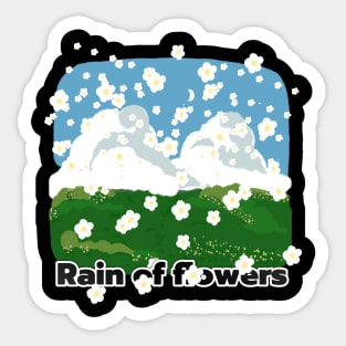 Rain of flowers, flourish Sticker